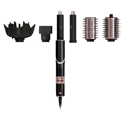 Shark FlexStyle Hair Dryer & Powerful Styling System with 6-Piece Hair Styling Tools, Paddle Brush, Curl-Defining Hair Diffuser, Auto-Wrap Curlers, Styling Concentrator, Oval Brush &, Black, H...