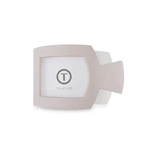 TELETIES - Medium Flat Square Hair Clip - Fall Collection - Hair Claw Clips for Women - Strong Grip, Bendable Teeth, Curved Design - For All Hair Types and Textures - Toasted